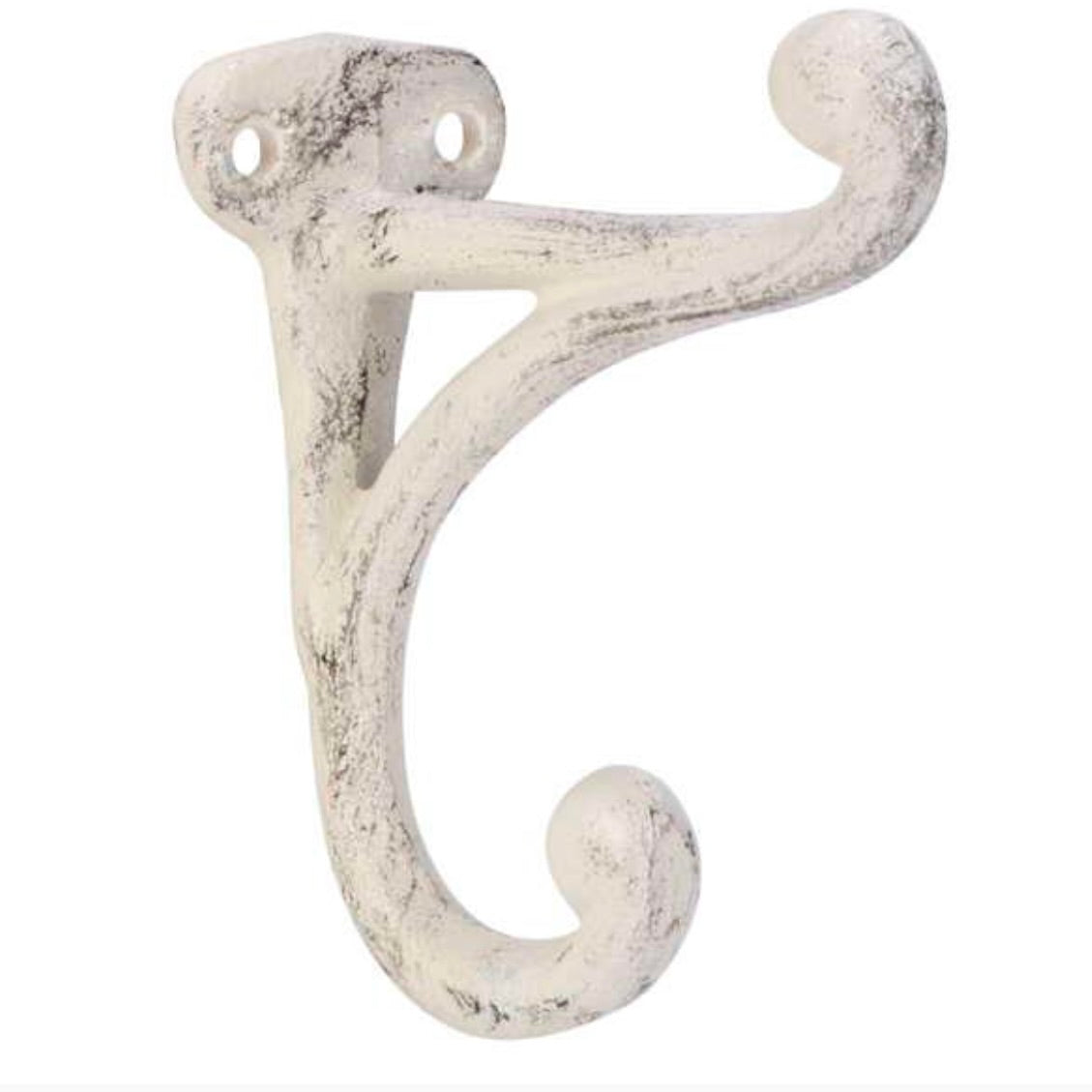 White Cast Iron Double Hook