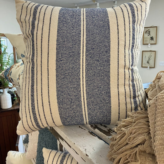 Pillow - Blue Farmhouse Stripe 20 x 20