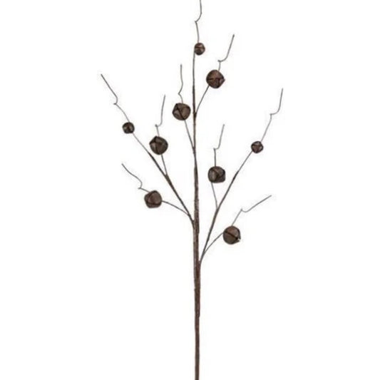 Rust Jingle Bell Curly Twig Spray