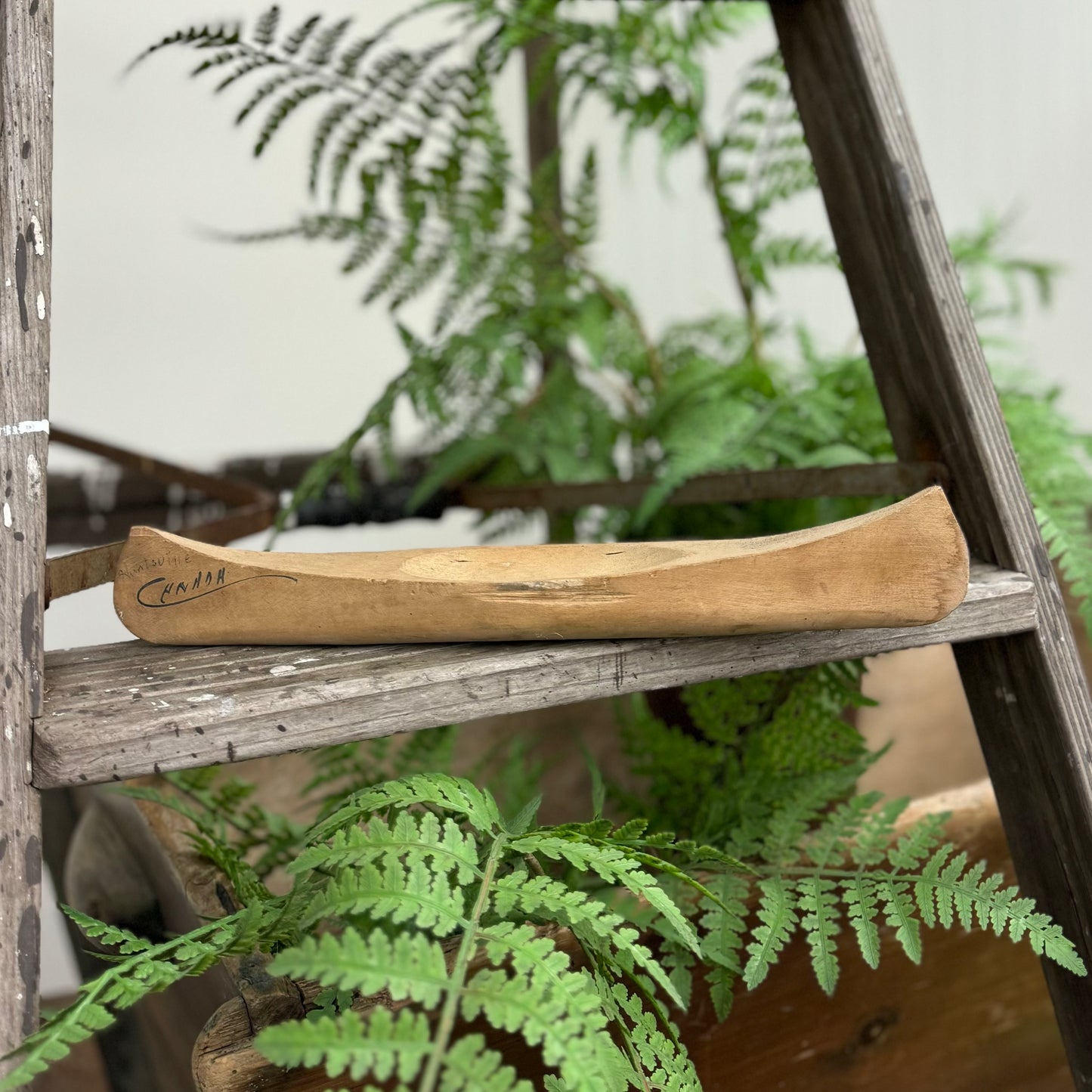 Carved Wood Canoe