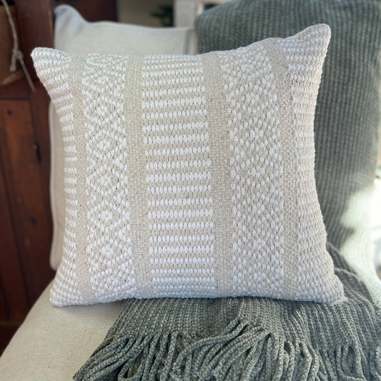 Pillow - Ivory & Natural Weave 17 x 17