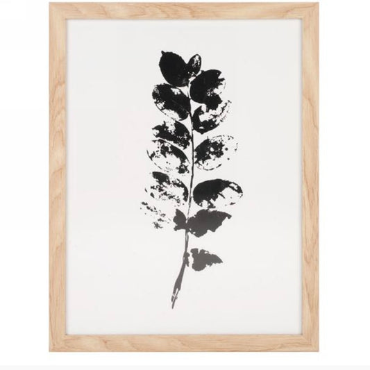 Art - Black Foliage 2 in a Pine Frame