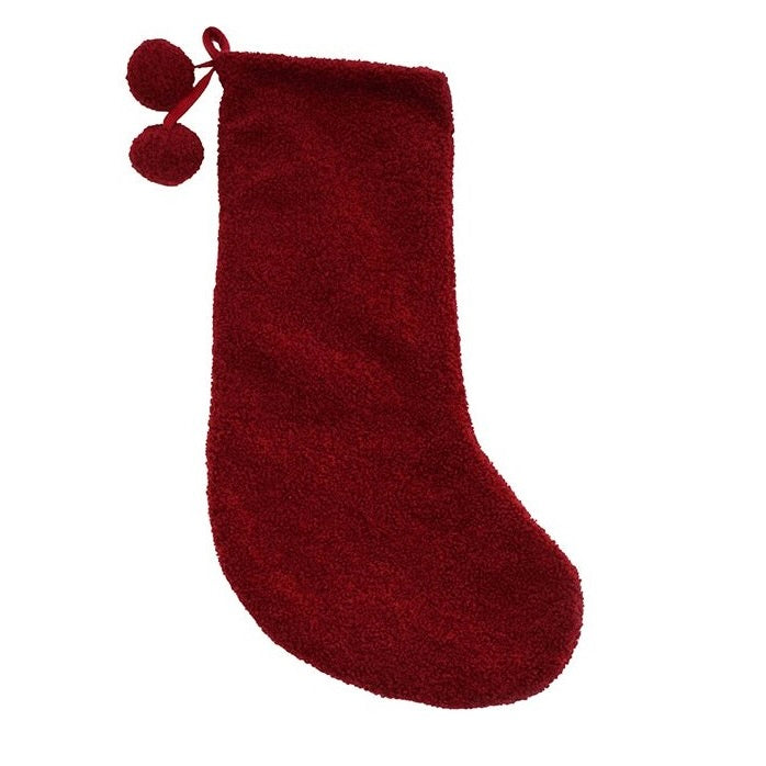 Cranberry Boucle Stocking