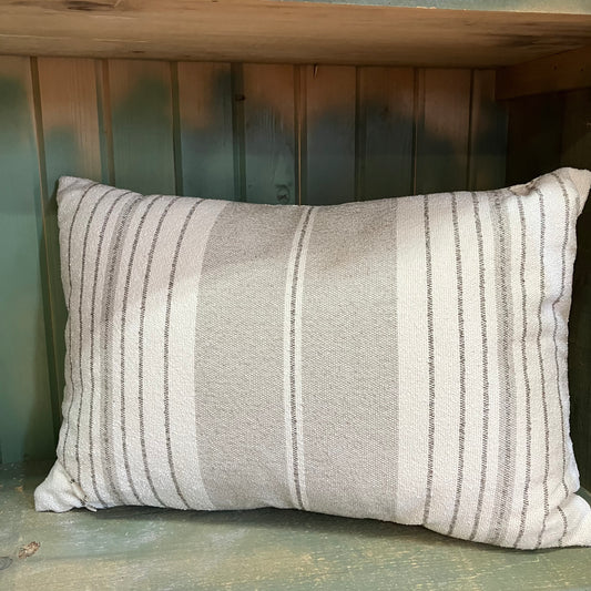 Pillow - Greige Farmhouse Stripe 14 x 20