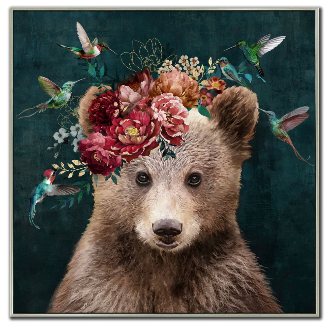 Art - Floral Bear 33 x 33