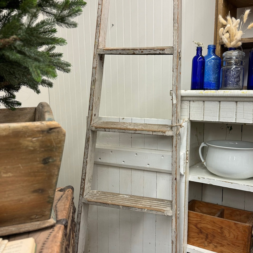 White Washed Vintage Ladder