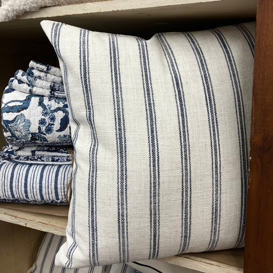 Pillow - Navy Narrow Stripe 20 x 20