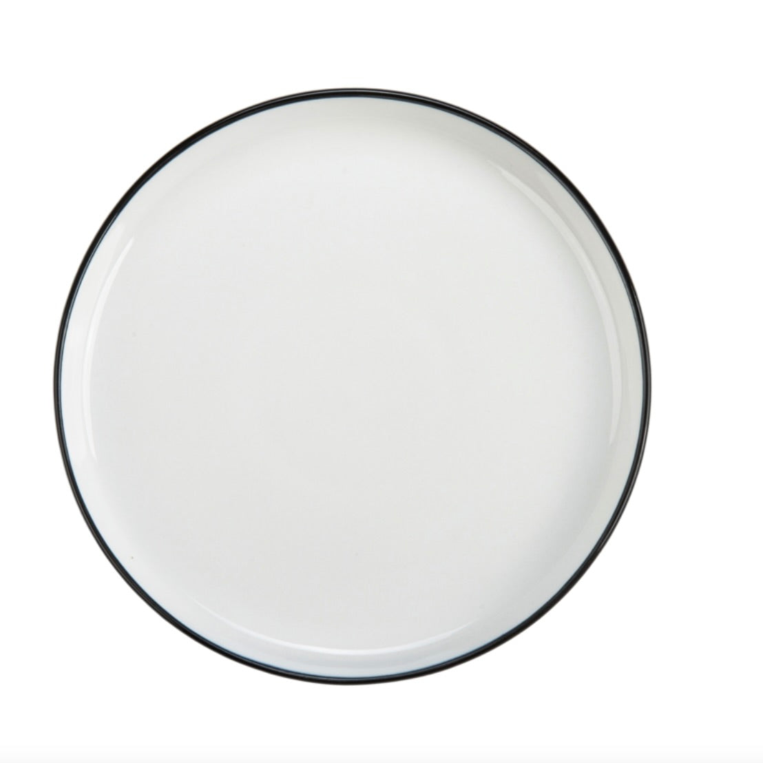 White Dinner Plate Black Rim