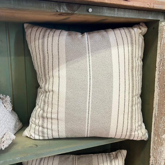 Pillow - Greige Farmhouse Stripe 20 x 20