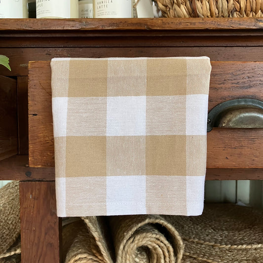 Tea Towel - Buffalo Check Sand