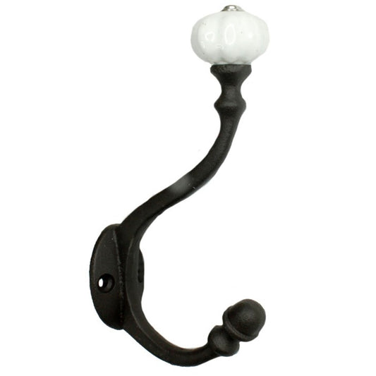 Cast Iron Double Hook-White Pumpkin End