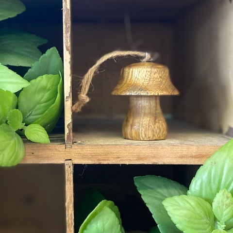 Wood Mushroom Ornament