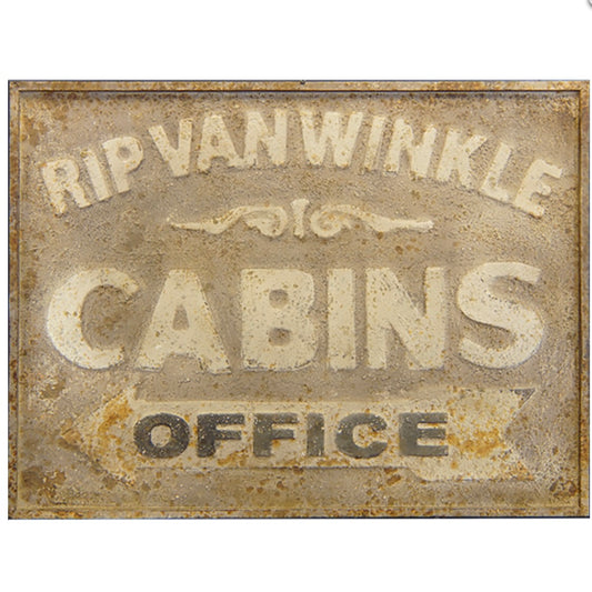 Rip Van Winkle Cabins Office Sign