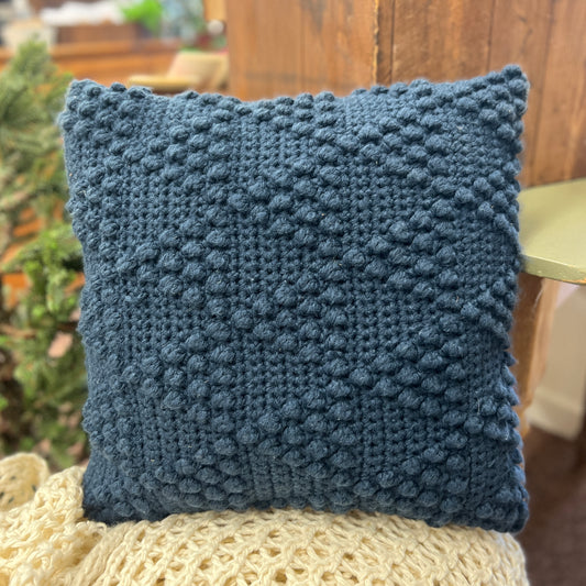 Pillow - Navy Bubble Knitted 18 x 18