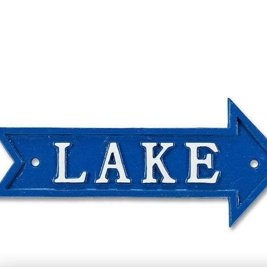 Lake Arrow Sign Blue