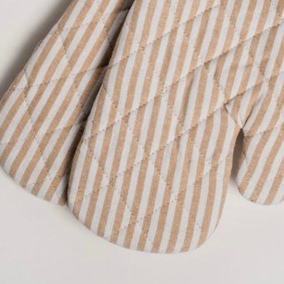 Oven Mitts - Set of 2 Sand Stripe