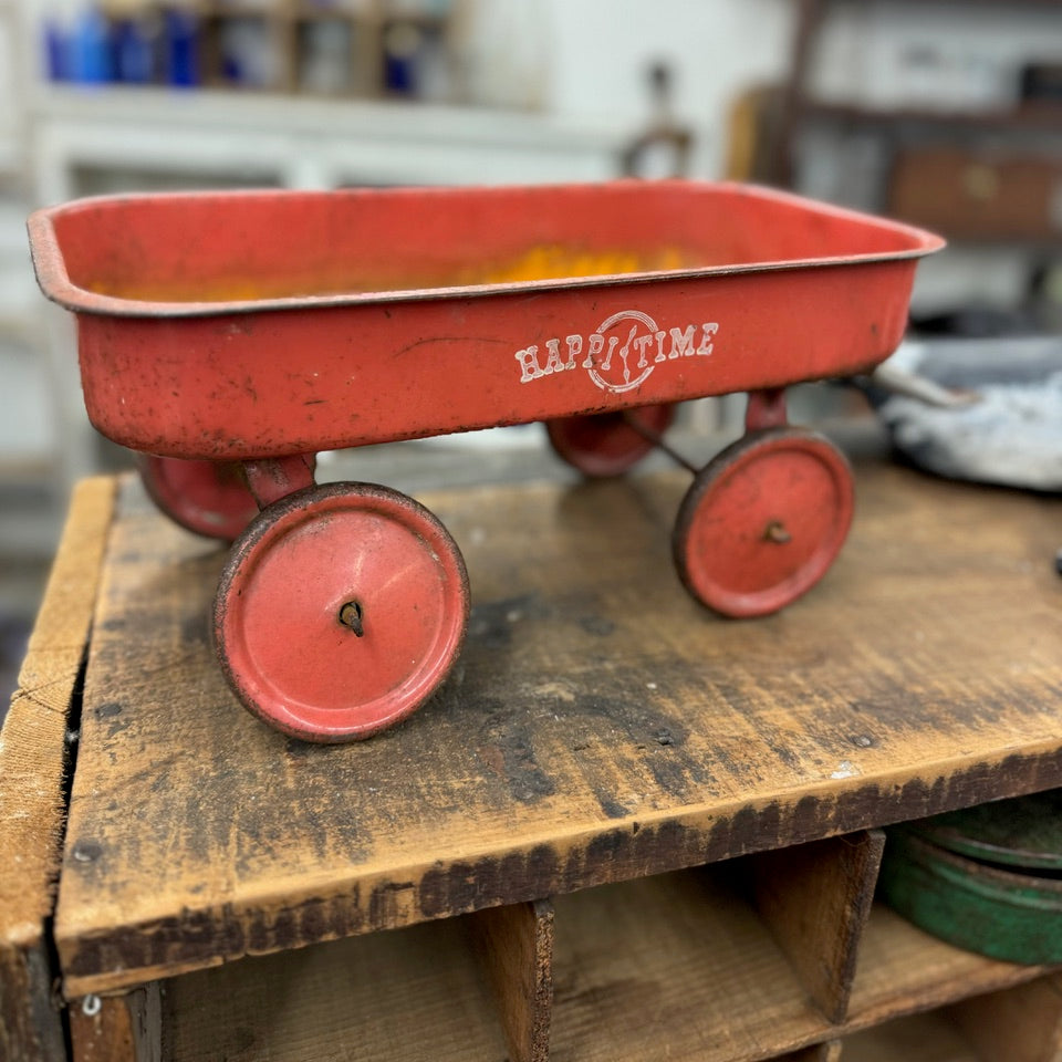 Children's Red Metal Wagon