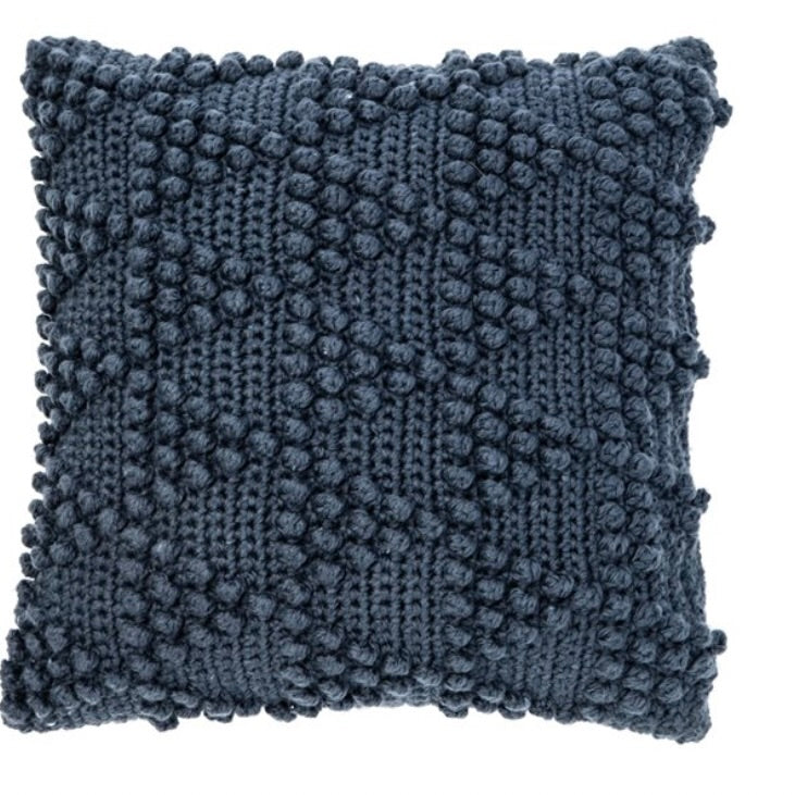 Pillow - Navy Bubble Knitted 18 x 18