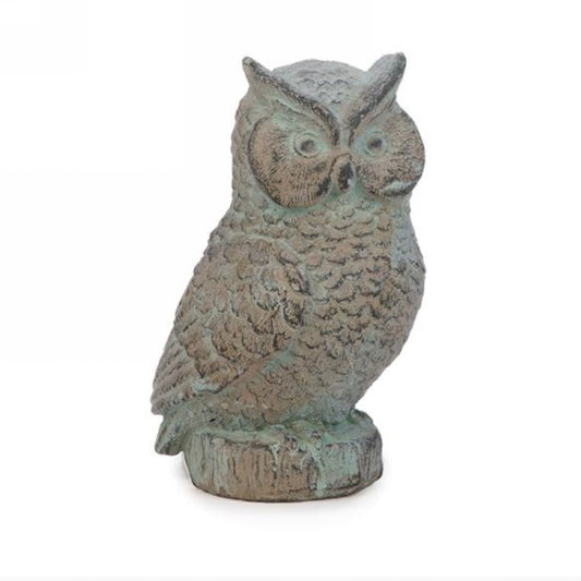 Owl Figurine Distressed Sage Green