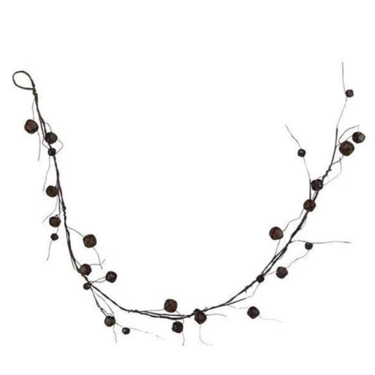 Rust Jingle Bell Curly Twig Garland