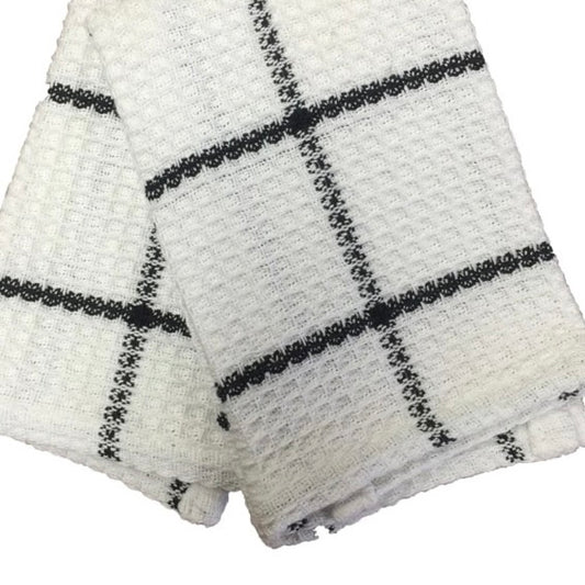 Dish Cloth Set of 2 - Waffle Check Black