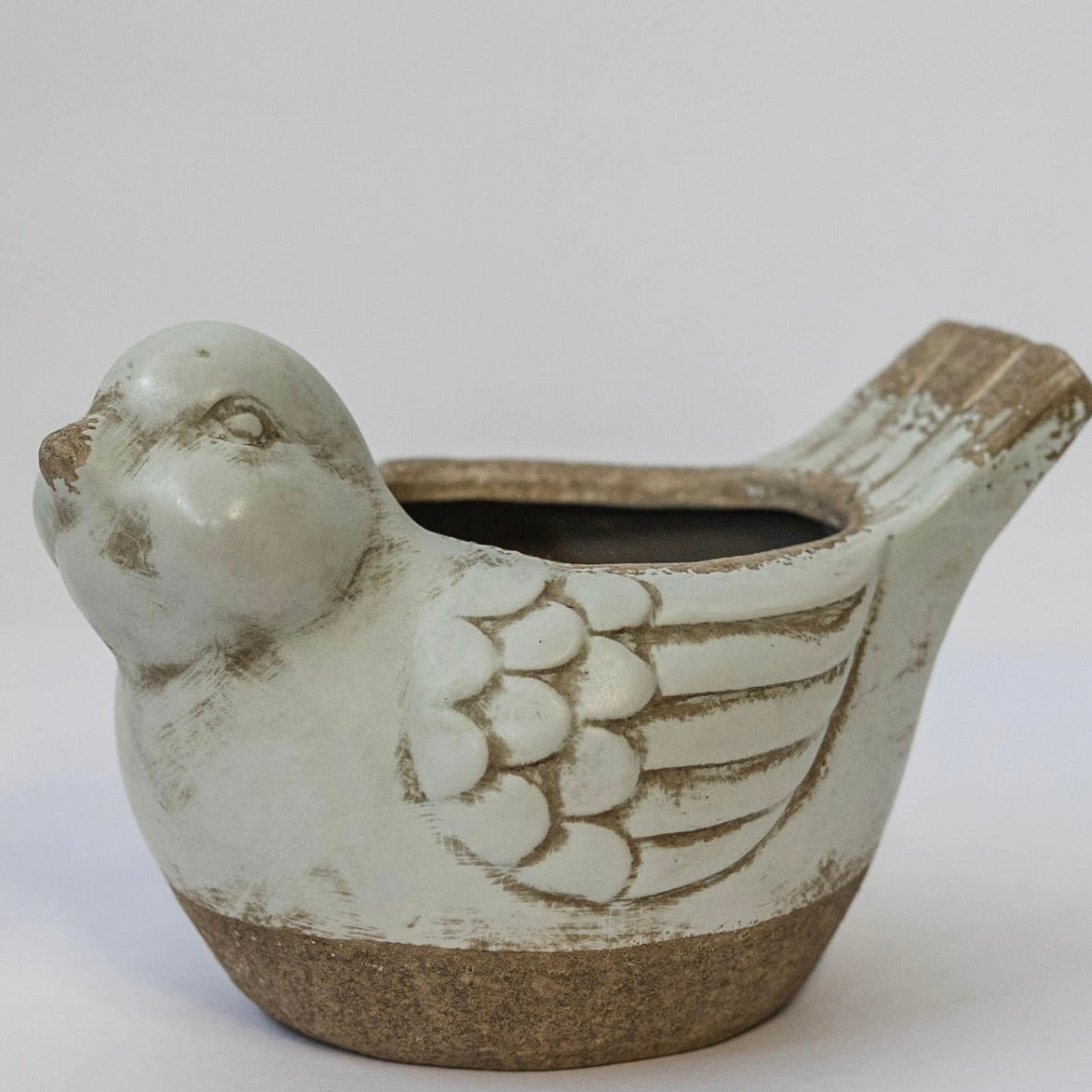 Light Green Ceramic Bird Pot