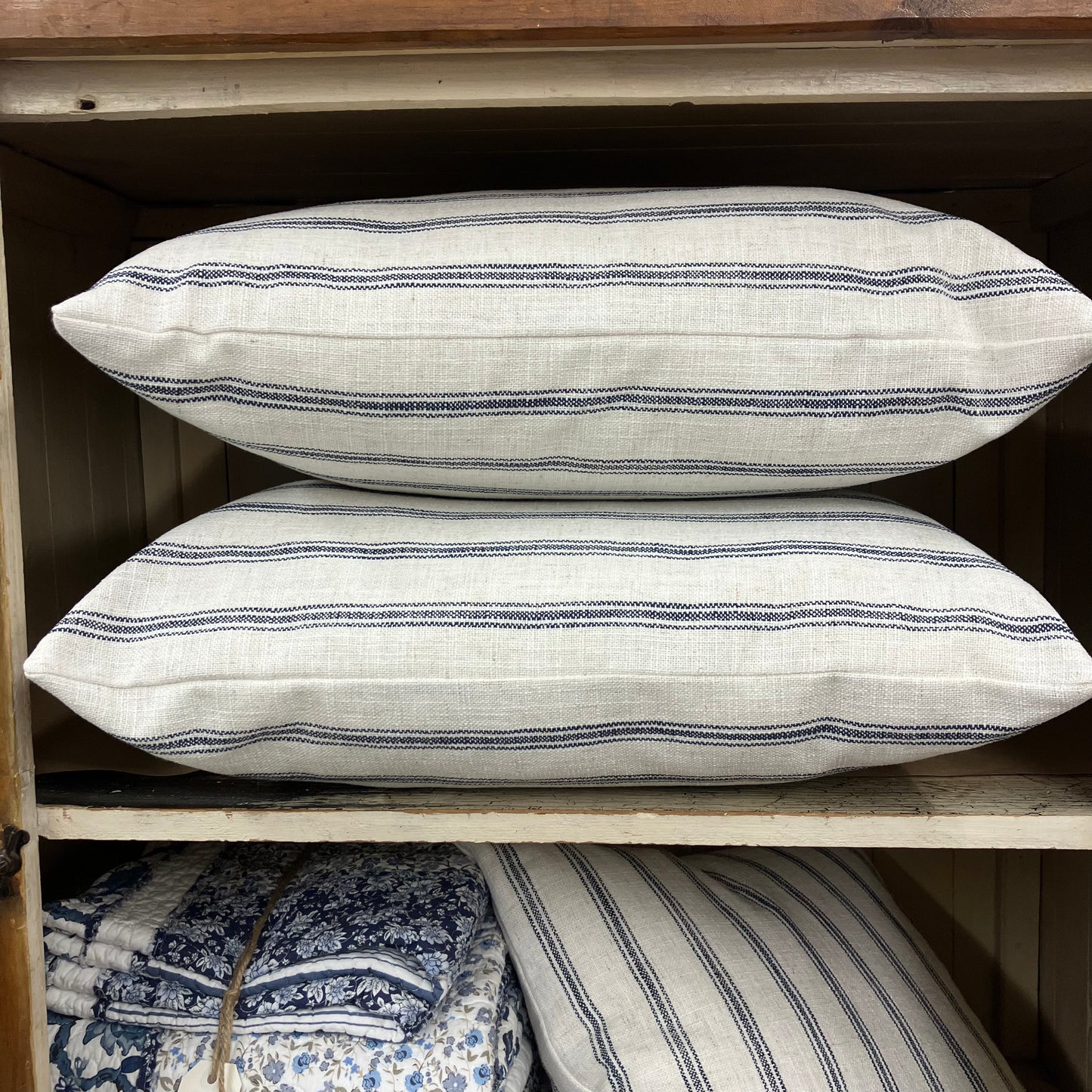 Pillow - Navy Narrow Stripe 24 x 24