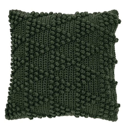 Dark Green Bubble Knitted Pillow 18 x 18