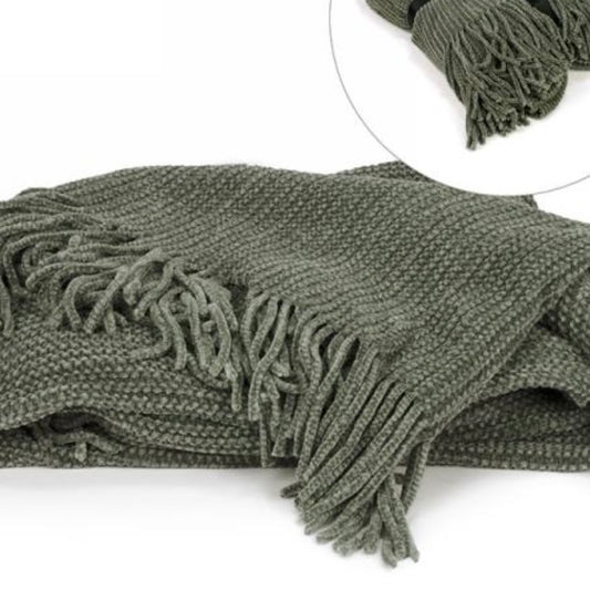 Green Chenille Throw