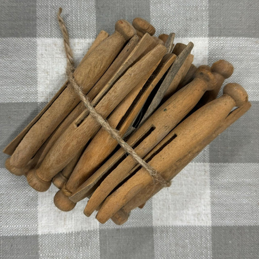 17 Vintage Wood Clothespins