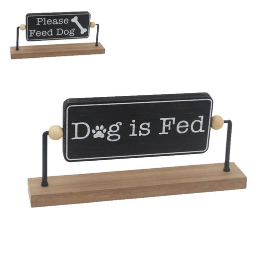 Reversible Sign - Dog is Fed or Please Feed Dog