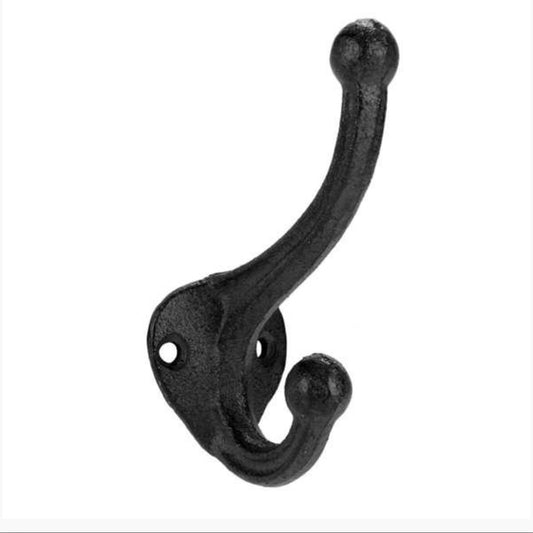 Black Cast Iron Double Hook