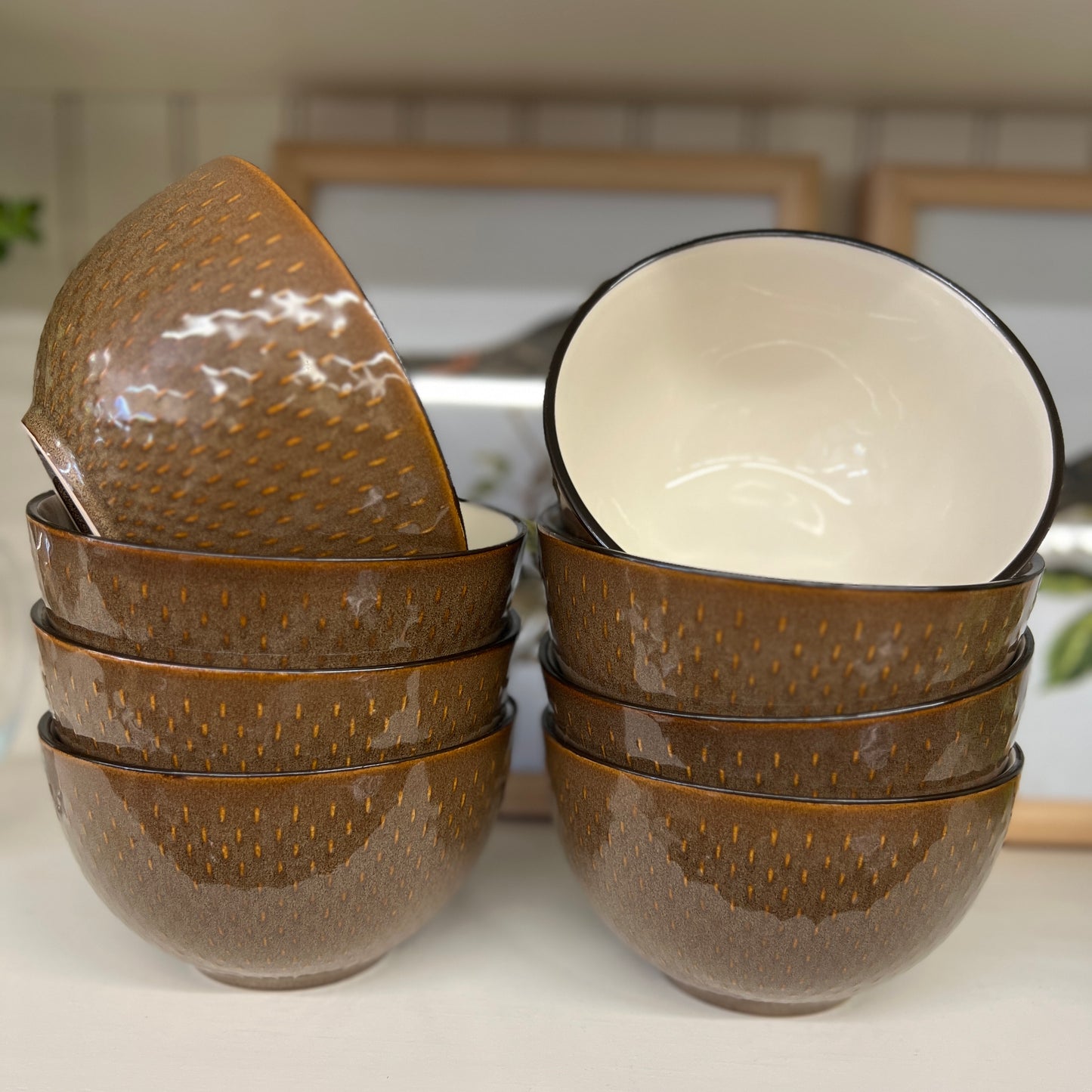 Set of 4 Brown Bowls