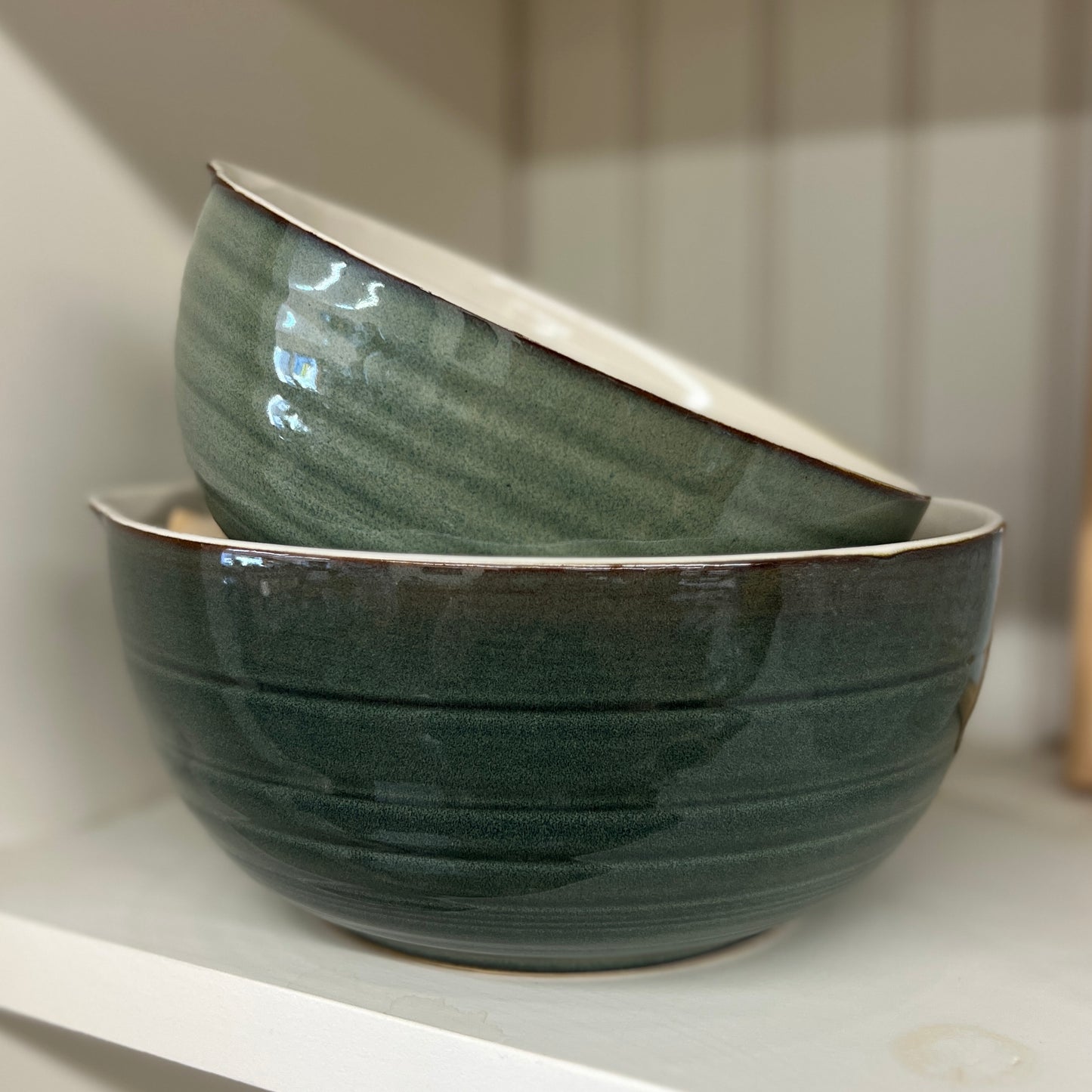 Set of 2 Turquoise/Green Batter Bowls