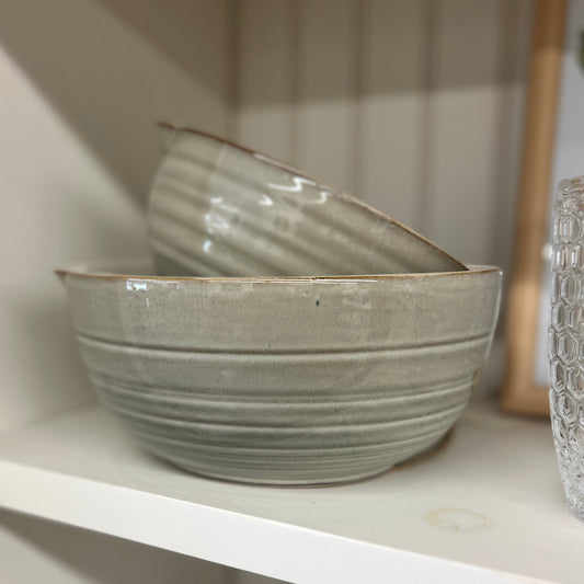 Set of 2 Sage Green/Grey  Batter Bowls