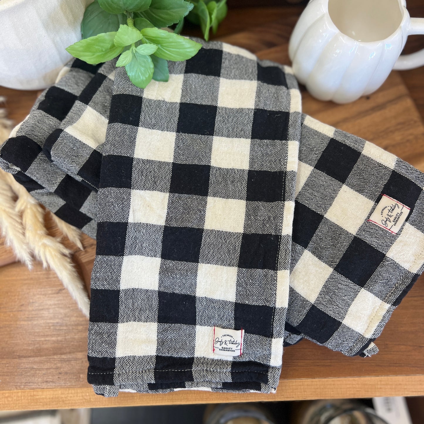 Tea Towel - Buffalo Check Black