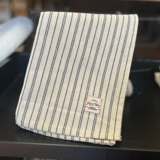 Charcoal Pinstripe Tea Towel