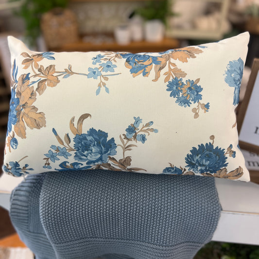 Pillow  - Floral Vintage Blue 12 x 20