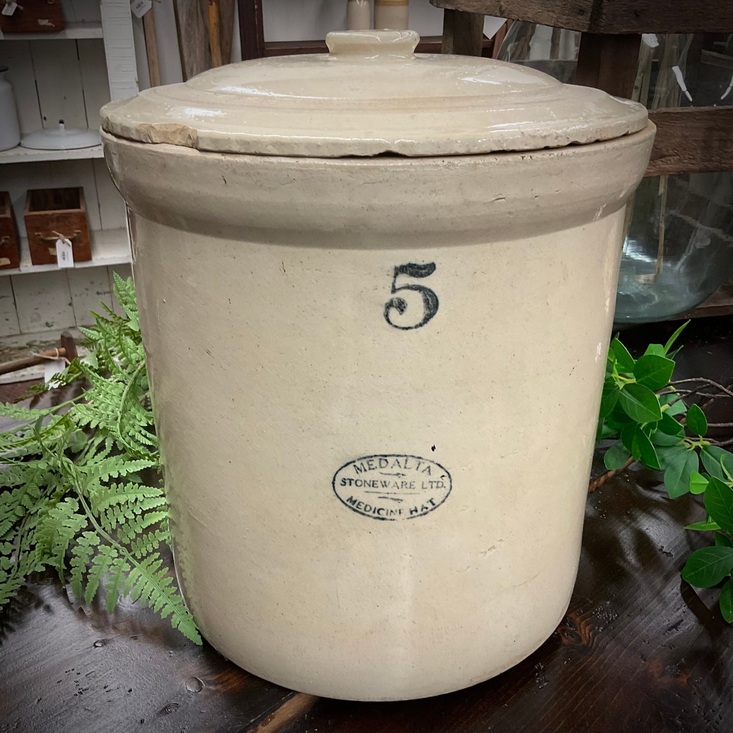 Medalta Stoneware Crock with Lid